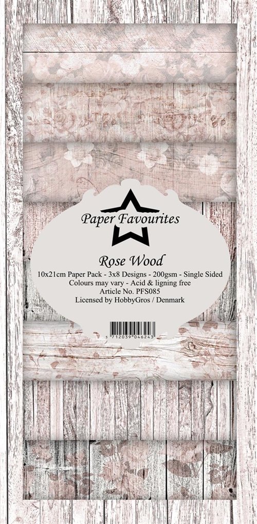 Paper Favourites slimcard Rose wood 3x8design 15x15cm 200g